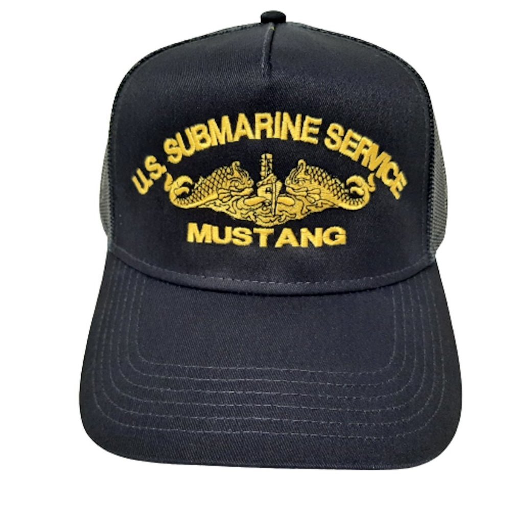 U.S. Submarine Service Mustang Boat Solid or Mesh Hat Cap Blue U.S. Navy Ship